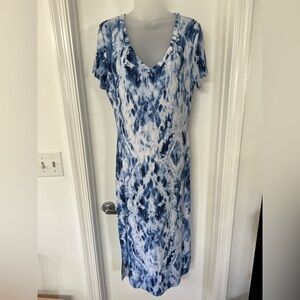 Tie Dye V Neck Tshirt Dress